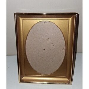Vintage Gold Shadow Box Picture Frame Oval Opening Tabletop Wall Frame